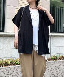 半袖麻混ジャケット
