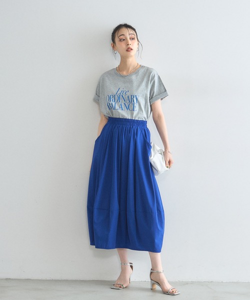 &. NOSTALGIA(アンドドットノスタルジア)の「【汗染み防止加工】カラーロゴTシャツ(Tシャツ/カットソー・レディース・オフホワイト/グレー・M)」の8枚目の写真