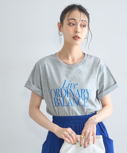 &. NOSTALGIA(アンドドットノスタルジア)の「【汗染み防止加工】カラーロゴTシャツ(Tシャツ/カットソー・レディース・オフホワイト/グレー・M)」の11枚目の写真