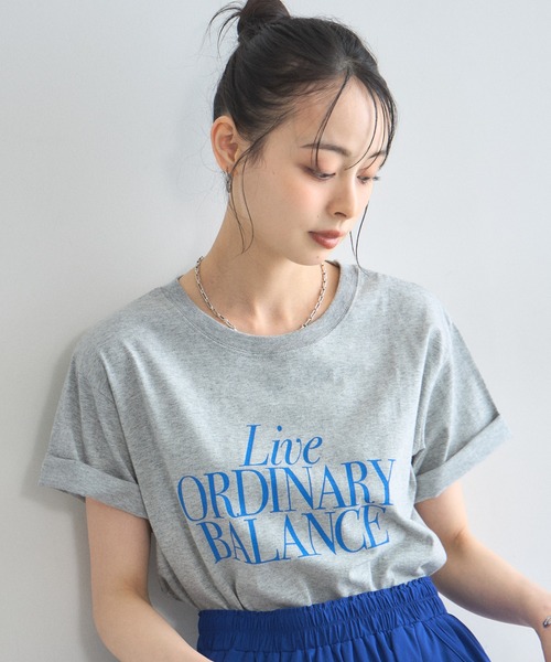 &. NOSTALGIA(アンドドットノスタルジア)の「【汗染み防止加工】カラーロゴTシャツ(Tシャツ/カットソー・レディース・オフホワイト/グレー・M)」の12枚目の写真