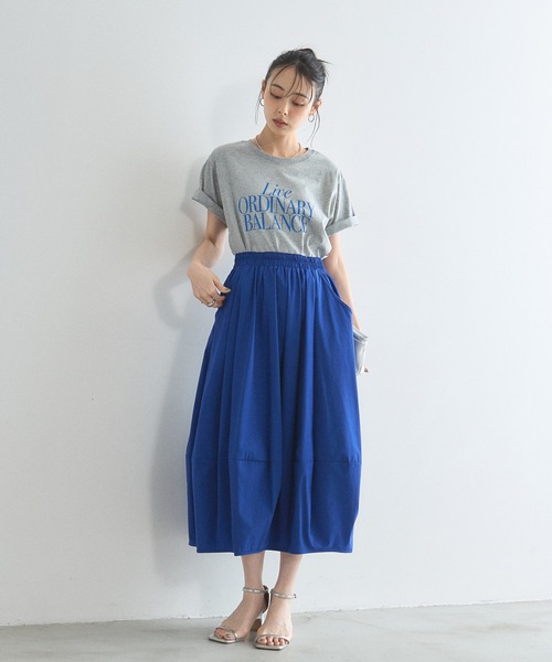 &. NOSTALGIA(アンドドットノスタルジア)の「【汗染み防止加工】カラーロゴTシャツ(Tシャツ/カットソー・レディース・オフホワイト/グレー・M)」の13枚目の写真
