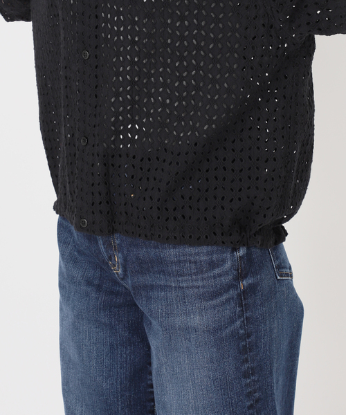 Spick & Span(スピックアンドスパン)の「《セットアップ可》カットワークエンブロイダリーハーフスリーブシャツ(シャツ/ブラウス・レディース・ホワイト系その他/ブラック・FREE)」の22枚目の写真