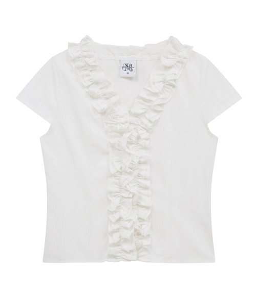 Midnight Move(ミッドナイトムーブ)の「st frill shirt (white)(シャツ/ブラウス・レディース・その他・SMALL/MEDIUM)」の2枚目の写真