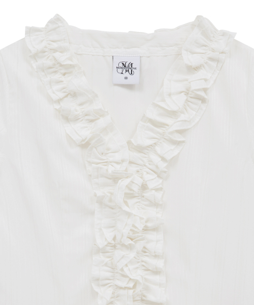 Midnight Move(ミッドナイトムーブ)の「st frill shirt (white)(シャツ/ブラウス・レディース・その他・SMALL/MEDIUM)」の3枚目の写真