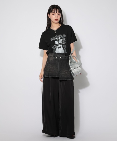 PAGEBOY(ページボーイ)の「デニムベルトスカート【パンツレイヤード&ビスチェでも使える2WAY仕様】(ベルト・レディース・ブラック/ブルー・FREE)」の4枚目の写真