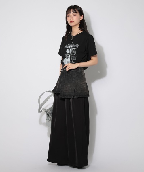 PAGEBOY(ページボーイ)の「デニムベルトスカート【パンツレイヤード&ビスチェでも使える2WAY仕様】(ベルト・レディース・ブラック/ブルー・FREE)」の5枚目の写真