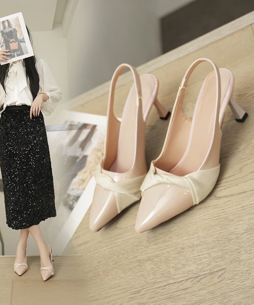 Miniministore(ミニミニストア)の「リボンスリングバックパンプス美脚ミュール(パンプス・レディース・ブラック/ピンクベージュ・24.5cm/24.0cm/23.5cm/23.0cm/22.5cm)」の12枚目の写真