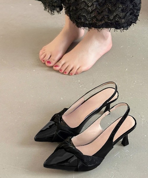 Miniministore(ミニミニストア)の「リボンスリングバックパンプス美脚ミュール(パンプス・レディース・ブラック/ピンクベージュ・24.5cm/24.0cm/23.5cm/23.0cm/22.5cm)」の14枚目の写真