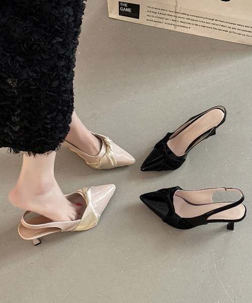 Miniministore(ミニミニストア)の「リボンスリングバックパンプス美脚ミュール(パンプス・レディース・ブラック/ピンクベージュ・24.5cm/24.0cm/23.5cm/23.0cm/22.5cm)」の15枚目の写真
