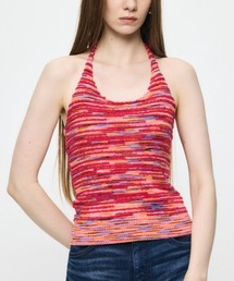 MIX YARN HALTER KNIT トップス