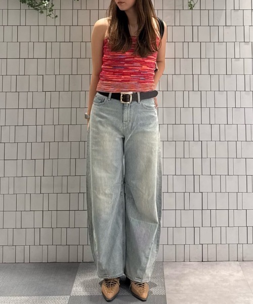 MOUSSY（マウジー）の「MIX YARN HALTER KNIT トップス（ニット/セーター・レディース・ブルー/ピンク/ベージュ・FREE）」の7枚目の写真