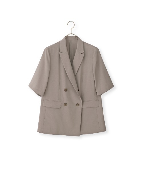 AOYAMA(アオヤマ)の「冷感半袖ダブルジャケット【涼】【セットアップ着用可】(スーツジャケット・レディース・チャコールグレー/グレイッシュベージュ・S/M/L/LL)」の21枚目の写真