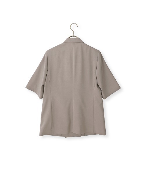 AOYAMA(アオヤマ)の「冷感半袖ダブルジャケット【涼】【セットアップ着用可】(スーツジャケット・レディース・チャコールグレー/グレイッシュベージュ・S/M/L/LL)」の20枚目の写真