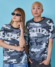 ※WEB限定 / ユニセックス / ロゴ加工風スタッズ半袖Tシャツ / sqnzstuds faint logo tee