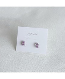 【popochi】小粒 ピアス レジン シンプル 大人 上品 ミニピアス 軽量 デイリー ドライフラワー(MA)