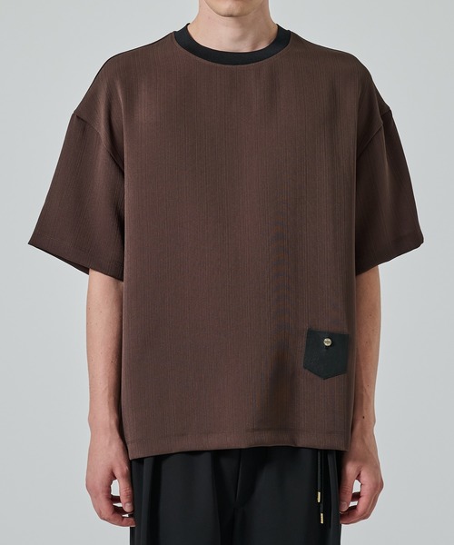 CULLNI(クルニ)の「【CULLNI】別注 Minimal Pocket S/S TEE Art Pique(Tシャツ/カットソー・メンズ・ブラウン・1)」の5枚目の写真