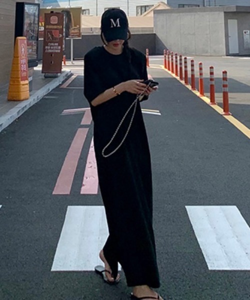 FAVORITO(ファヴォリート)の「ロングワンピース(ワンピース・レディース・ブラック/ピンク/ライトグレー・F)」の7枚目の写真