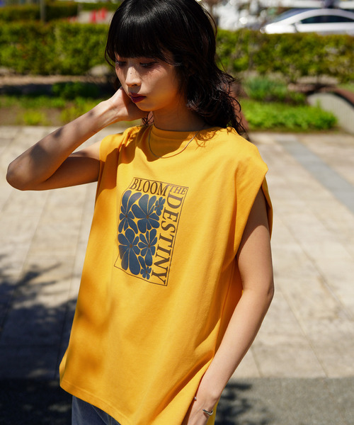 Chillfar（チルファー）の「Chillfar ロゴデザインノースリーブトップス（Tシャツ/カットソー・レディース・イエロー/ブルー・FREE）」の13枚目の写真