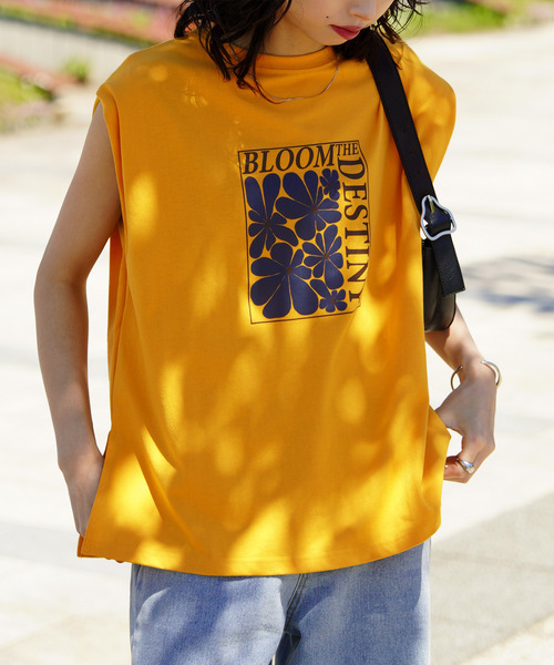 Chillfar（チルファー）の「Chillfar ロゴデザインノースリーブトップス（Tシャツ/カットソー・レディース・イエロー/ブルー・FREE）」の14枚目の写真