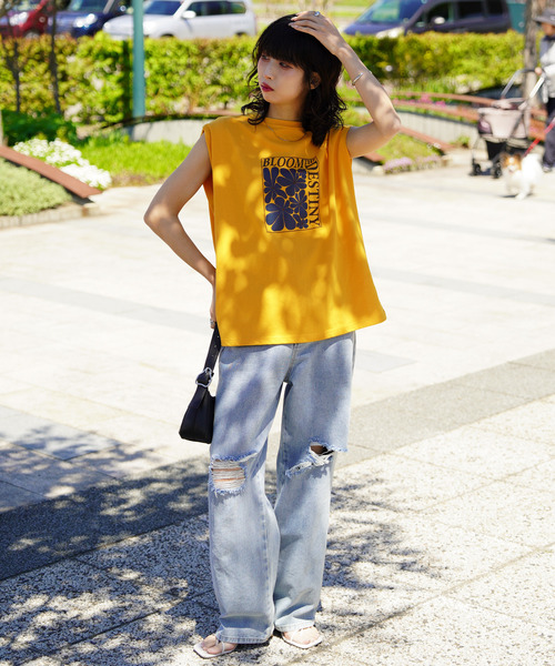 Chillfar（チルファー）の「Chillfar ロゴデザインノースリーブトップス（Tシャツ/カットソー・レディース・イエロー/ブルー・FREE）」の15枚目の写真