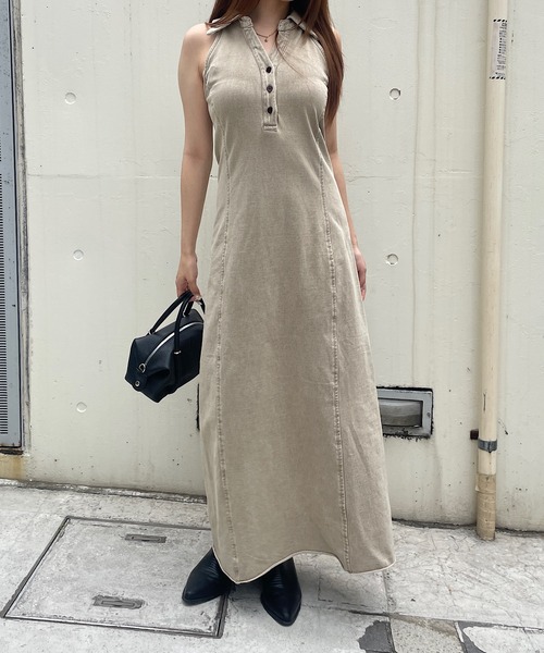 ROGER AND RAW（ロジャーアンドロウ）の「ヴィンテージライク襟付きノースリーブ/半袖 ロングワンピース（ワンピース・レディース・ブラック/ベージュ/ベージュ系その他/ブラック系その他・FREE）」の15枚目の写真