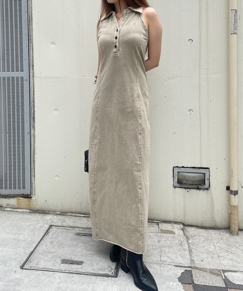 ROGER AND RAW（ロジャーアンドロウ）の「ヴィンテージライク襟付きノースリーブ/半袖 ロングワンピース（ワンピース・レディース・ブラック/ベージュ/ベージュ系その他/ブラック系その他・FREE）」の13枚目の写真