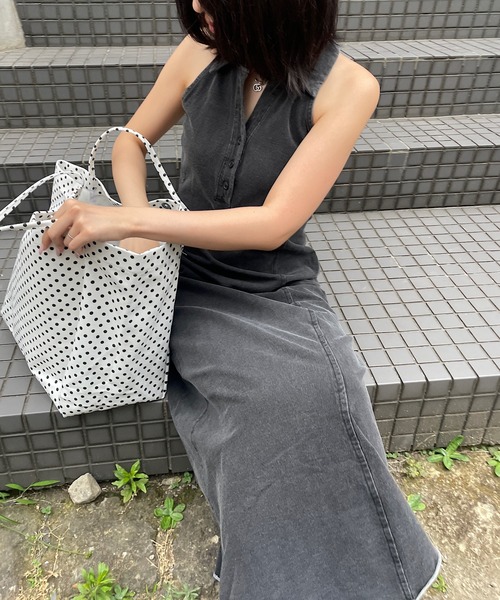 ROGER AND RAW（ロジャーアンドロウ）の「ヴィンテージライク襟付きノースリーブ/半袖 ロングワンピース（ワンピース・レディース・ブラック/ベージュ/ベージュ系その他/ブラック系その他・FREE）」の16枚目の写真