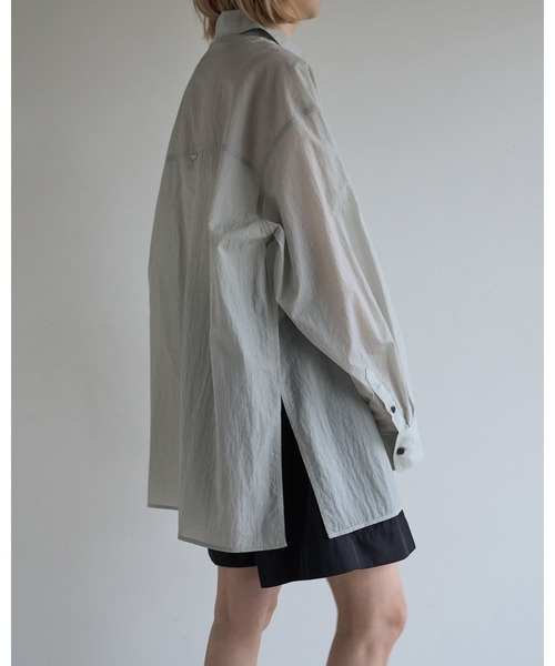 anuke（アンヌーク）の「Sheer Ripstop Shirts（シャツ/ブラウス・レディース・チャコールグレー/ブルー系その他・FREE）」の18枚目の写真