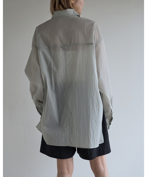 anuke（アンヌーク）の「Sheer Ripstop Shirts（シャツ/ブラウス・レディース・チャコールグレー/ブルー系その他・FREE）」の17枚目の写真