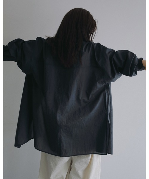 anuke（アンヌーク）の「Sheer Ripstop Shirts（シャツ/ブラウス・レディース・チャコールグレー/ブルー系その他・FREE）」の13枚目の写真
