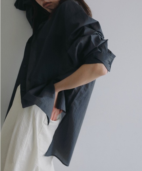 anuke（アンヌーク）の「Sheer Ripstop Shirts（シャツ/ブラウス・レディース・チャコールグレー/ブルー系その他・FREE）」の12枚目の写真