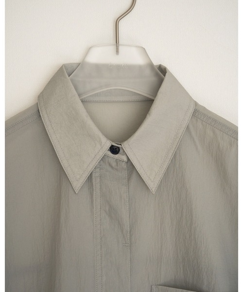 anuke（アンヌーク）の「Sheer Ripstop Shirts（シャツ/ブラウス・レディース・チャコールグレー/ブルー系その他・FREE）」の8枚目の写真