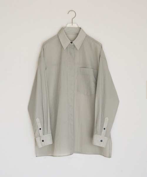 anuke（アンヌーク）の「Sheer Ripstop Shirts（シャツ/ブラウス・レディース・チャコールグレー/ブルー系その他・FREE）」の3枚目の写真
