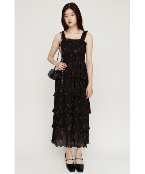 SLY（スライ）の「MODERN FLOWER CAMI DRESS モダンフラワーキャミドレス 夏服 秋服（ワンピース・レディース・ブラック系その他2/イエロー系その他・FREE）」の2枚目の写真