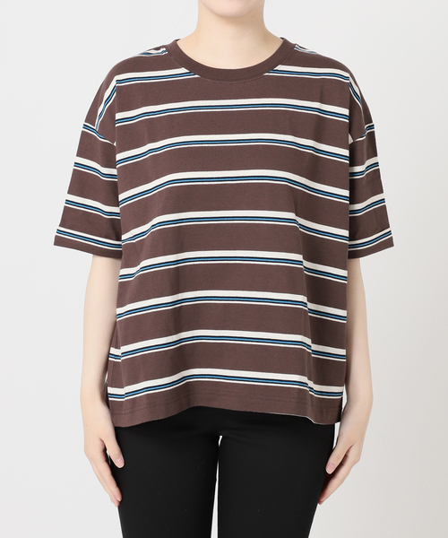 JOURNAL STANDARD(ジャーナルスタンダード)の「《追加3》汗ジミ防止ボーダービッグT(Tシャツ/カットソー・レディース・ベージュ/グリーン/ブラック/ウッド・FREE)」の19枚目の写真