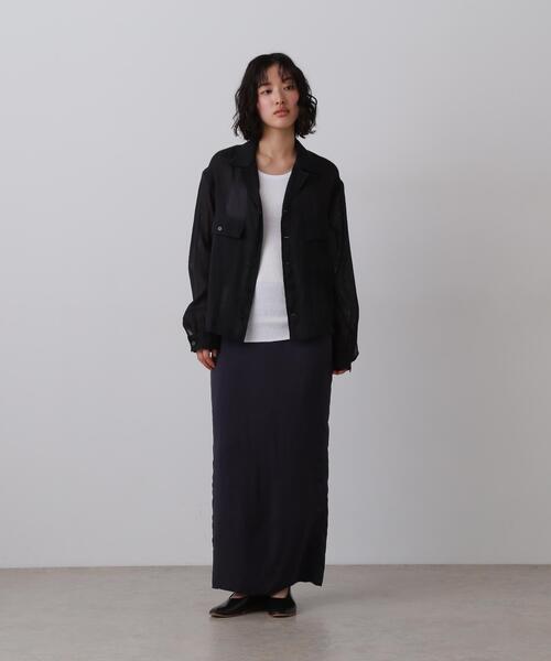 YLEVE(イレーヴ)の「YLEVE / CUPRA TWILL GARMANT DYE SKIRT(スカート・レディース・グレー/ネイビー・2/0/1)」の6枚目の写真