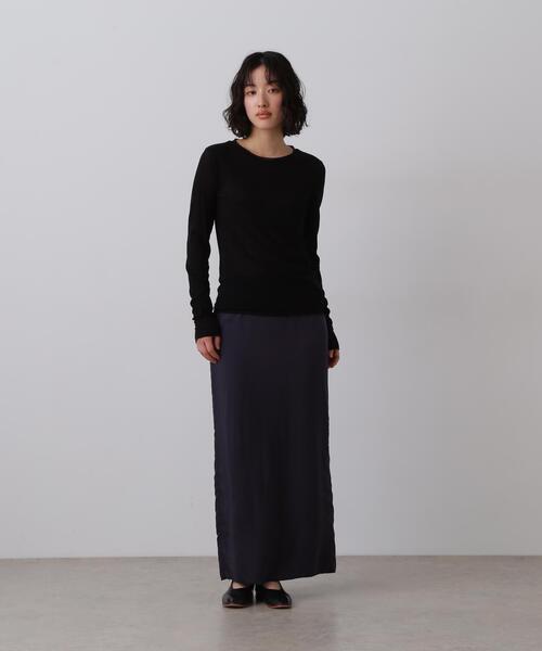 YLEVE(イレーヴ)の「YLEVE / CUPRA TWILL GARMANT DYE SKIRT(スカート・レディース・グレー/ネイビー・2/0/1)」の7枚目の写真