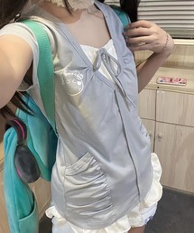 ツーピース風パッチワークトップス