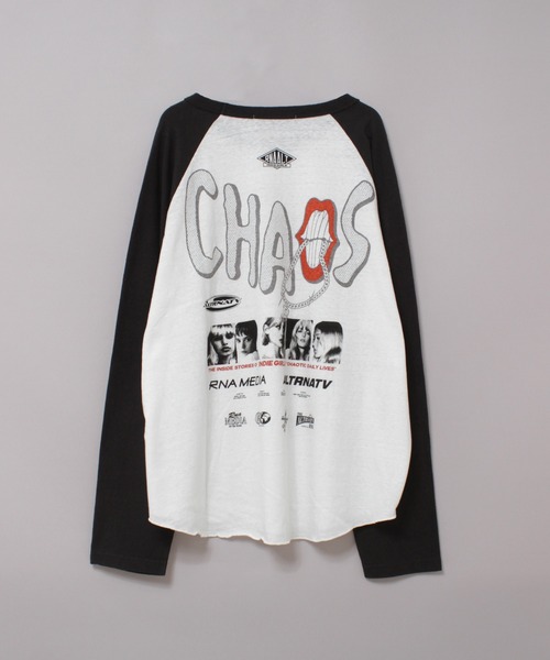 RNA(アールエヌエー)の「M2745 CHAOS MOVIE ラグランロンT(Tシャツ/カットソー・レディース・ホワイト×ブラック/杢グレー/ブルー・MEDIUM)」の4枚目の写真