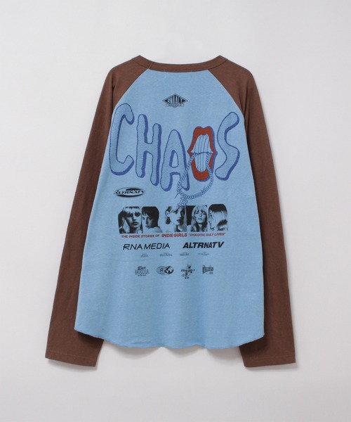 RNA(アールエヌエー)の「M2745 CHAOS MOVIE ラグランロンT(Tシャツ/カットソー・レディース・ホワイト×ブラック/杢グレー/ブルー・MEDIUM)」の6枚目の写真