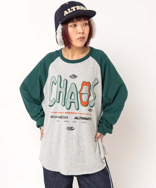 RNA(アールエヌエー)の「M2745 CHAOS MOVIE ラグランロンT(Tシャツ/カットソー・レディース・ホワイト×ブラック/杢グレー/ブルー・MEDIUM)」の15枚目の写真