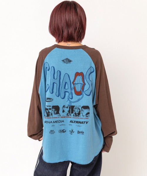 RNA(アールエヌエー)の「M2745 CHAOS MOVIE ラグランロンT(Tシャツ/カットソー・レディース・ホワイト×ブラック/杢グレー/ブルー・MEDIUM)」の18枚目の写真