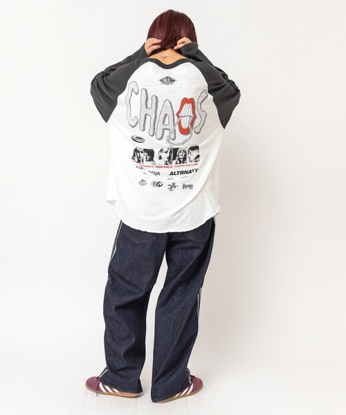 RNA(アールエヌエー)の「M2745 CHAOS MOVIE ラグランロンT(Tシャツ/カットソー・レディース・ホワイト×ブラック/杢グレー/ブルー・MEDIUM)」の20枚目の写真