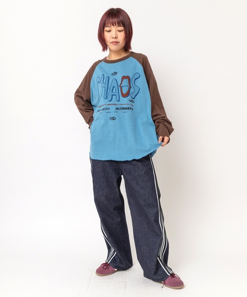 RNA(アールエヌエー)の「M2745 CHAOS MOVIE ラグランロンT(Tシャツ/カットソー・レディース・ホワイト×ブラック/杢グレー/ブルー・MEDIUM)」の21枚目の写真