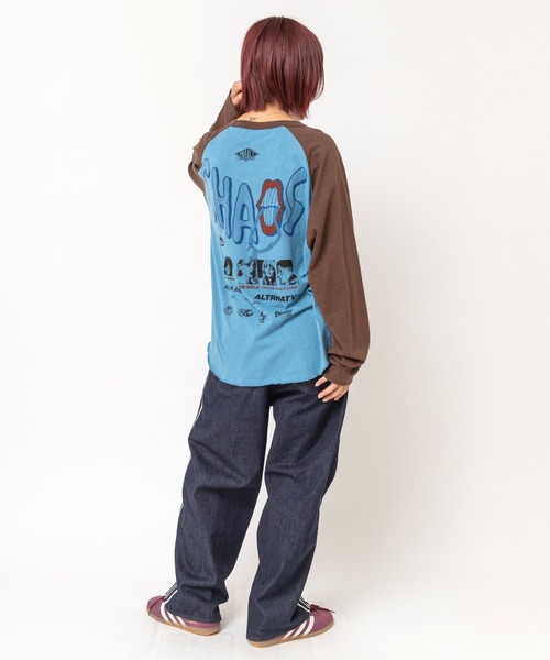 RNA(アールエヌエー)の「M2745 CHAOS MOVIE ラグランロンT(Tシャツ/カットソー・レディース・ホワイト×ブラック/杢グレー/ブルー・MEDIUM)」の22枚目の写真