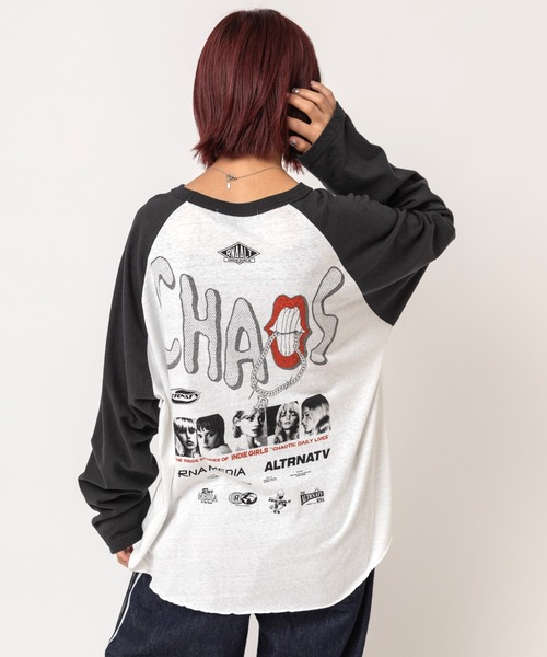 RNA(アールエヌエー)の「M2745 CHAOS MOVIE ラグランロンT(Tシャツ/カットソー・レディース・ホワイト×ブラック/杢グレー/ブルー・MEDIUM)」の14枚目の写真