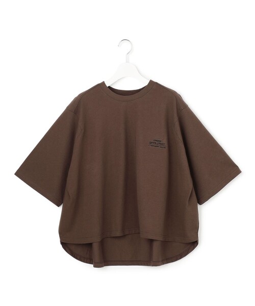 J.PRESS YORK STREET（ジェイプレスヨークストリート）の「【WOMEN】ポンチョシルエットTシャツ（Tシャツ/カットソー・レディース・ホワイト系/サックスブルー系/ネイビー系/ブラウン系・F）」の2枚目の写真