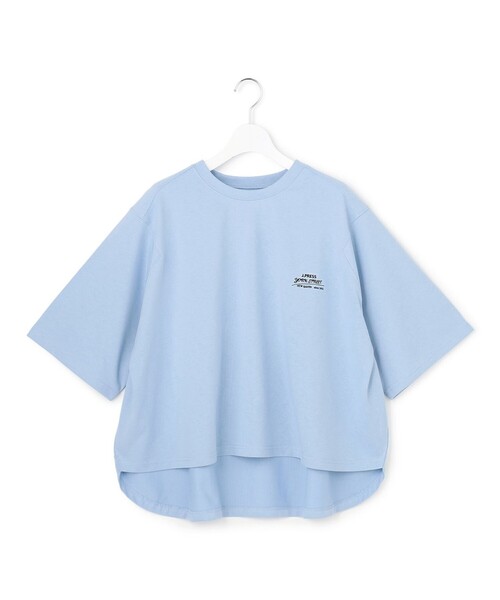 J.PRESS YORK STREET（ジェイプレスヨークストリート）の「【WOMEN】ポンチョシルエットTシャツ（Tシャツ/カットソー・レディース・ホワイト系/サックスブルー系/ネイビー系/ブラウン系・F）」の4枚目の写真