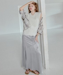 LE CIEL BLEU | シアープレイドシャツ / Sheer Plaid Shirt(シャツ/ブラウス)