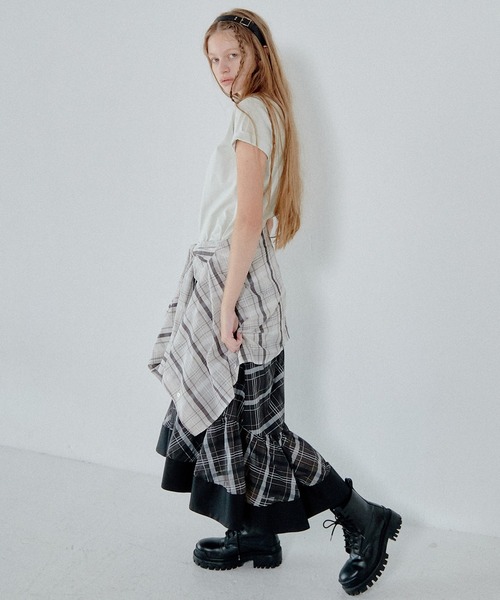 LE CIEL BLEU（ルシェルブルー）の「シアープレイドシャツ / Sheer Plaid Shirt（シャツ/ブラウス・レディース・アイボリー/ブラウン・36）」の4枚目の写真